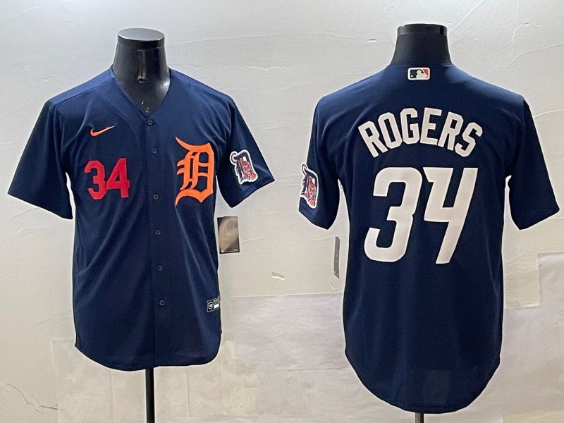 Men Detroit Tigers #34 Rogers Drak Blue Game 2025 Nike MLB Jersey style 3->detroit tigers->MLB Jersey